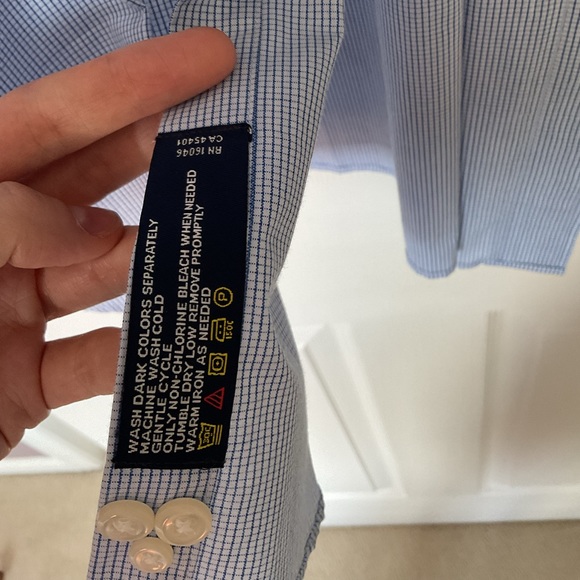 🆕 Nautica Classic Fit White and Blue Tattersall Button Down Dress Shirt - Picture 6 of 12